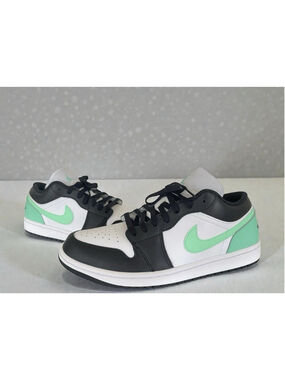 Nike Air Jordan 1 Low Green Glow White 553558-131 Men's or GS Shoes NEW